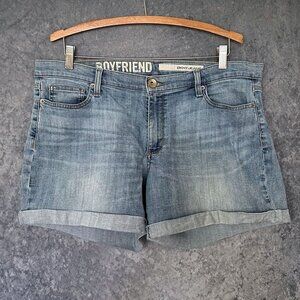 DKNY Boyfriend Cuffed Jean Shorts, Women's 14